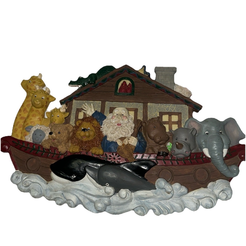 Noah's Ark Wall Art Nursery Hanging Animals, Whales, Lion Etc. 14 1/2" X 8 1/2".